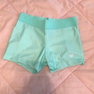 Light Teal Varsity Spandex Shorts